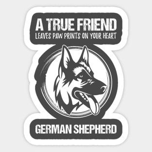 German Shepherd Dog True Friend Heart Gift Present Shirt Sticker